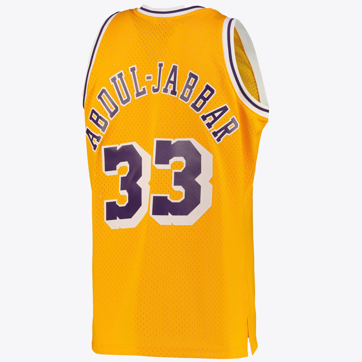 Los Angeles Lakers Kareem Abdul-Jabbar Road Swingman Jersey By Mitchell & Ness - Light Gold - Mens